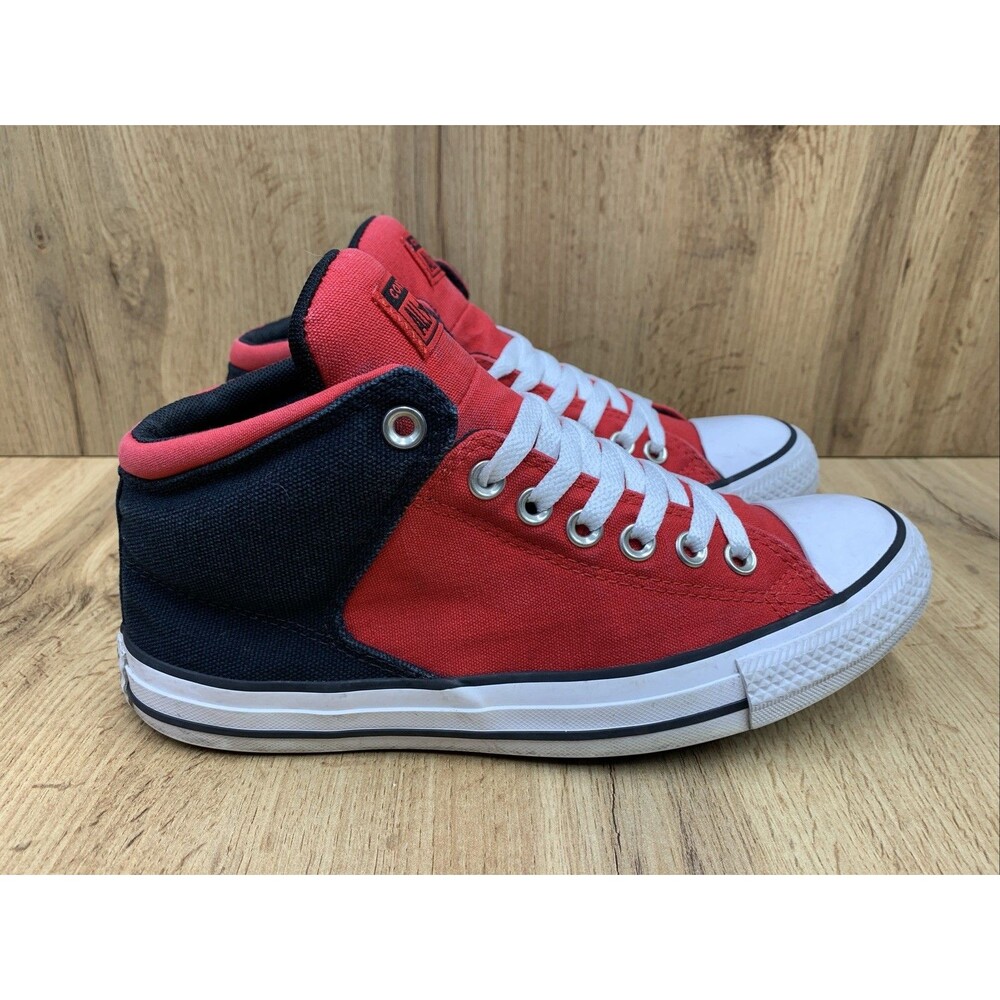 Converse High Street Mid Top Athletic Sneakers, Red Black, Mens 7.5, Womens 9.5 - Picture 2 of 12